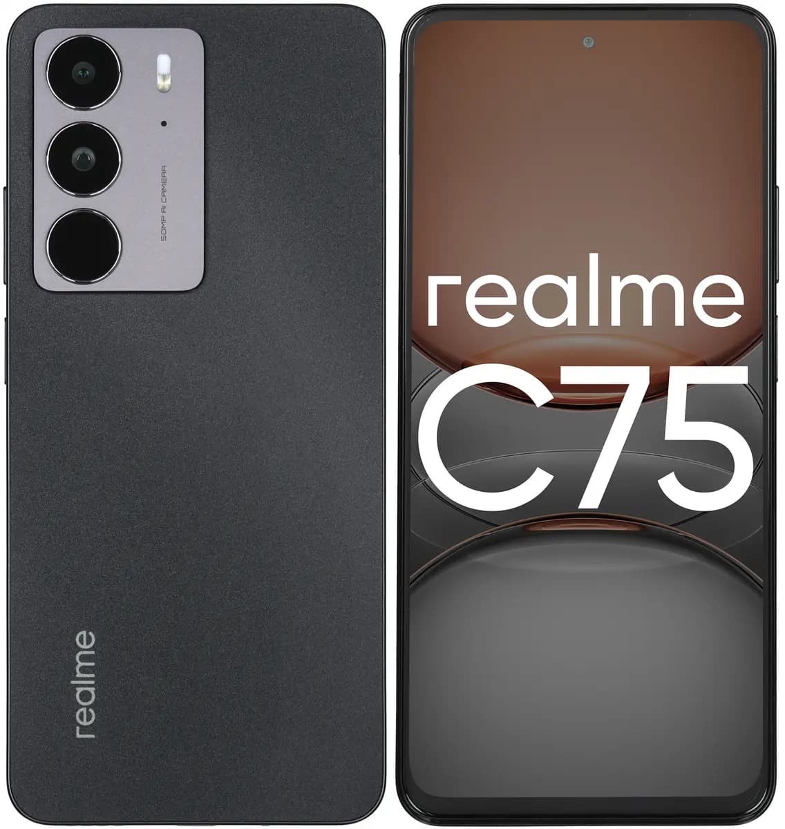 6.72" smartphone realme C75 128 GB black