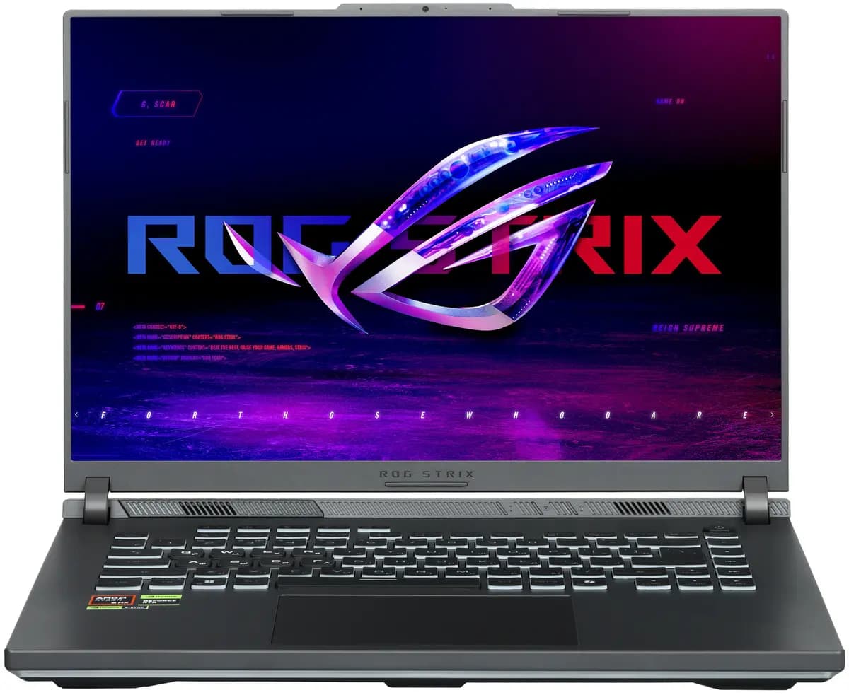 16" laptop ASUS ROG STRIX G614PR-RV057 gray [English/Russian layout, 1920x1200, IPS, AMD Ryzen 9 8940HX, cores: 16 x 2.4 GHz, RAM 32 GB, SSD 1000 GB, GeForce RTX 5070 Ti for laptop