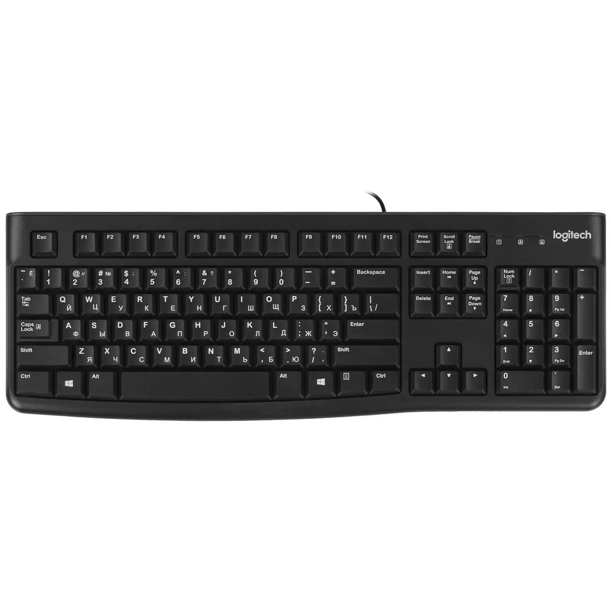 Keyboard wired Logitech K120 color black [membrane, keys - 104, USB Type-A]