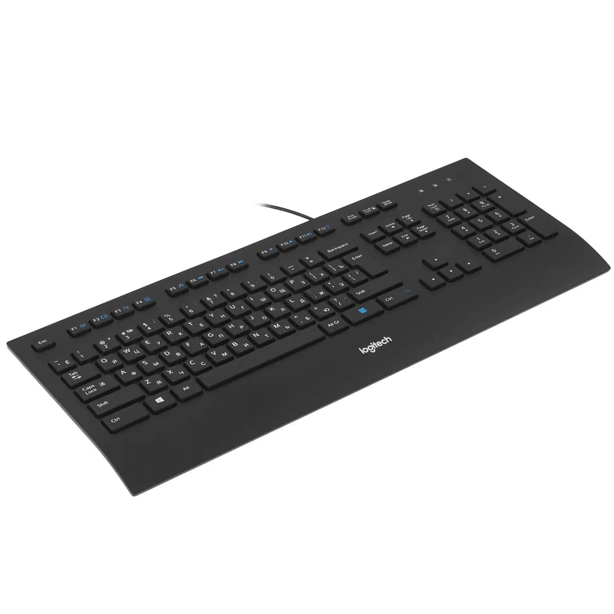 Keyboard wired Logitech K280E color black [membrane, keys - 103, USB Type-A]