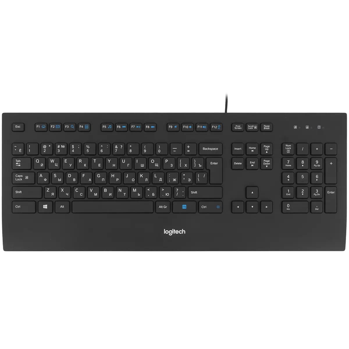 Keyboard wired Logitech K280E color black [membrane, keys - 103, USB Type-A]