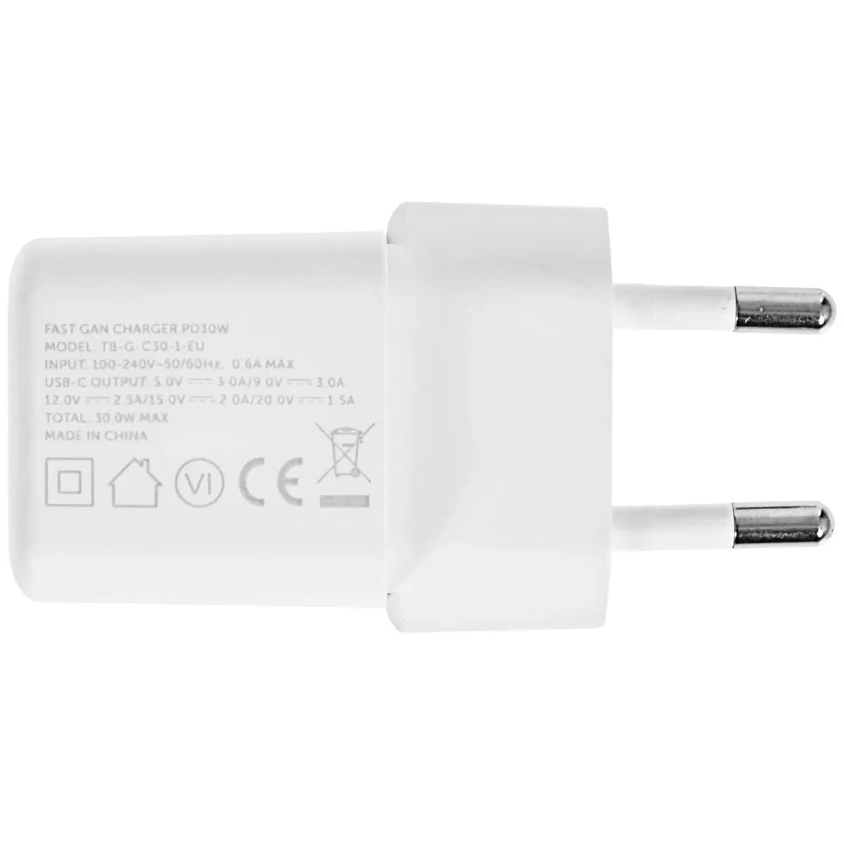 Wall charger Native Union Fast GaN Charger PD 30W white [power - 30 W, 3 A, up to 20 V, USB Type-C, PD, PPS]