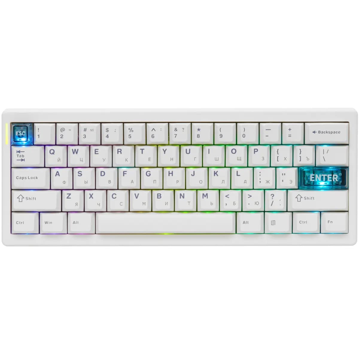 Keyboard wired + wireless Cidoo QK61 V2 color white [mechanical, CIDOO Pearl White, keys - 61, Bluetooth, USB Type-A, 2.4 GHz radio]