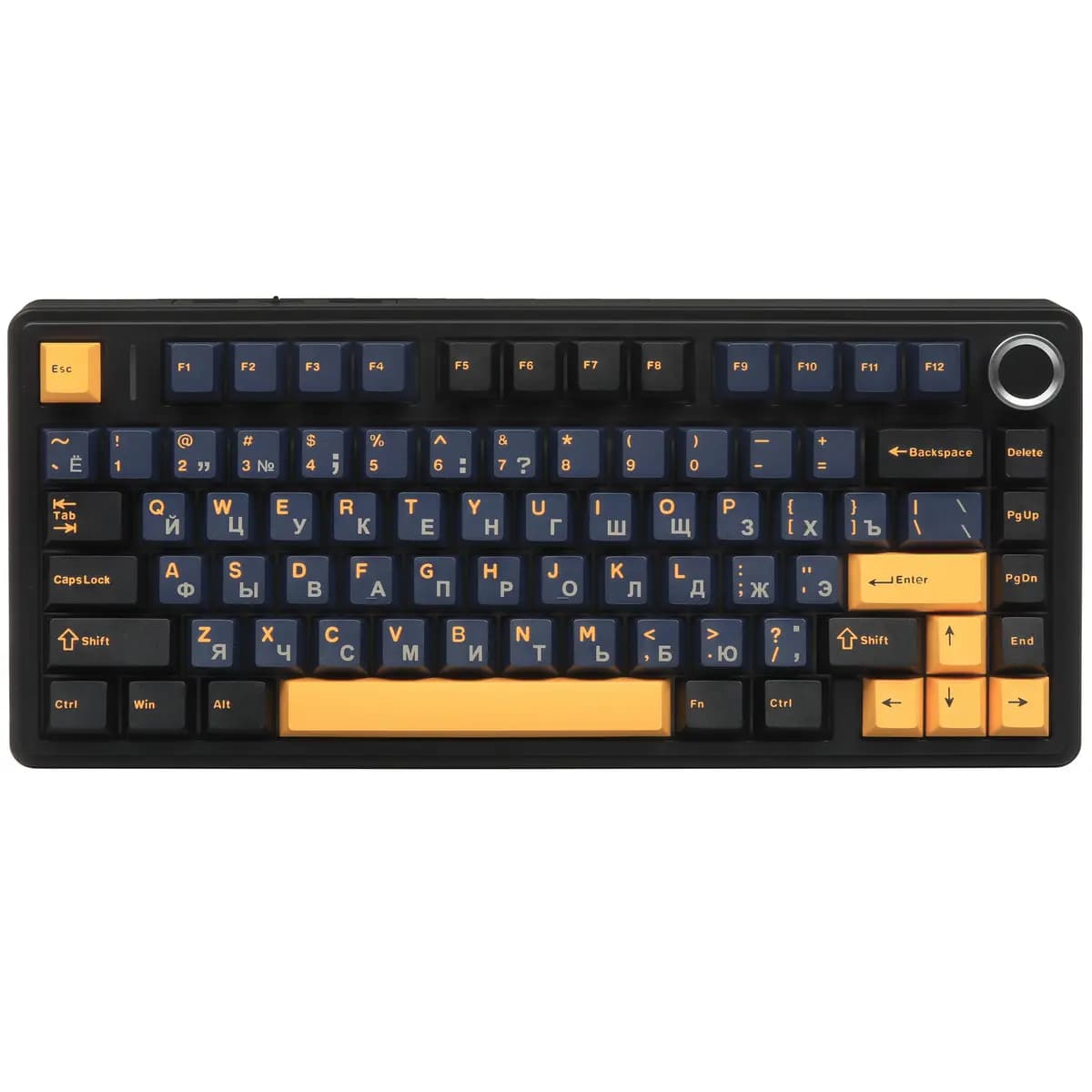 Keyboard wired + wireless AULA F75 color black [mechanical, Leobog Gray Wood Switch V3, keys - 80, Bluetooth, USB Type-A, 2.4 GHz radio]