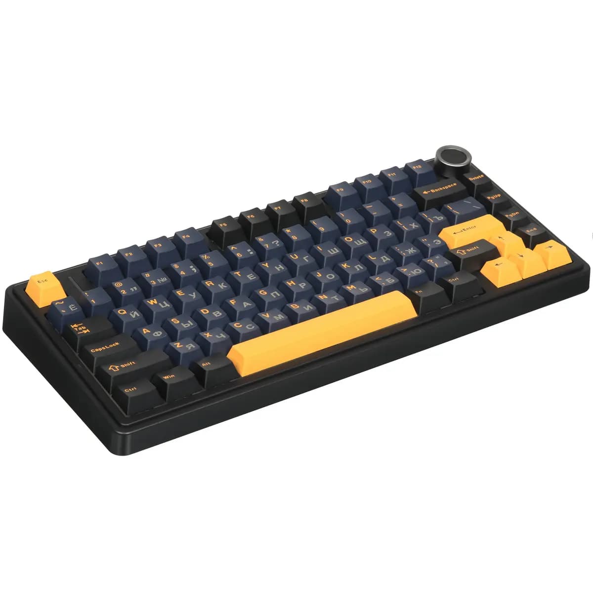 Keyboard wired + wireless AULA F75 color black [mechanical, Leobog Gray Wood Switch V3, keys - 80, Bluetooth, USB Type-A, 2.4 GHz radio]