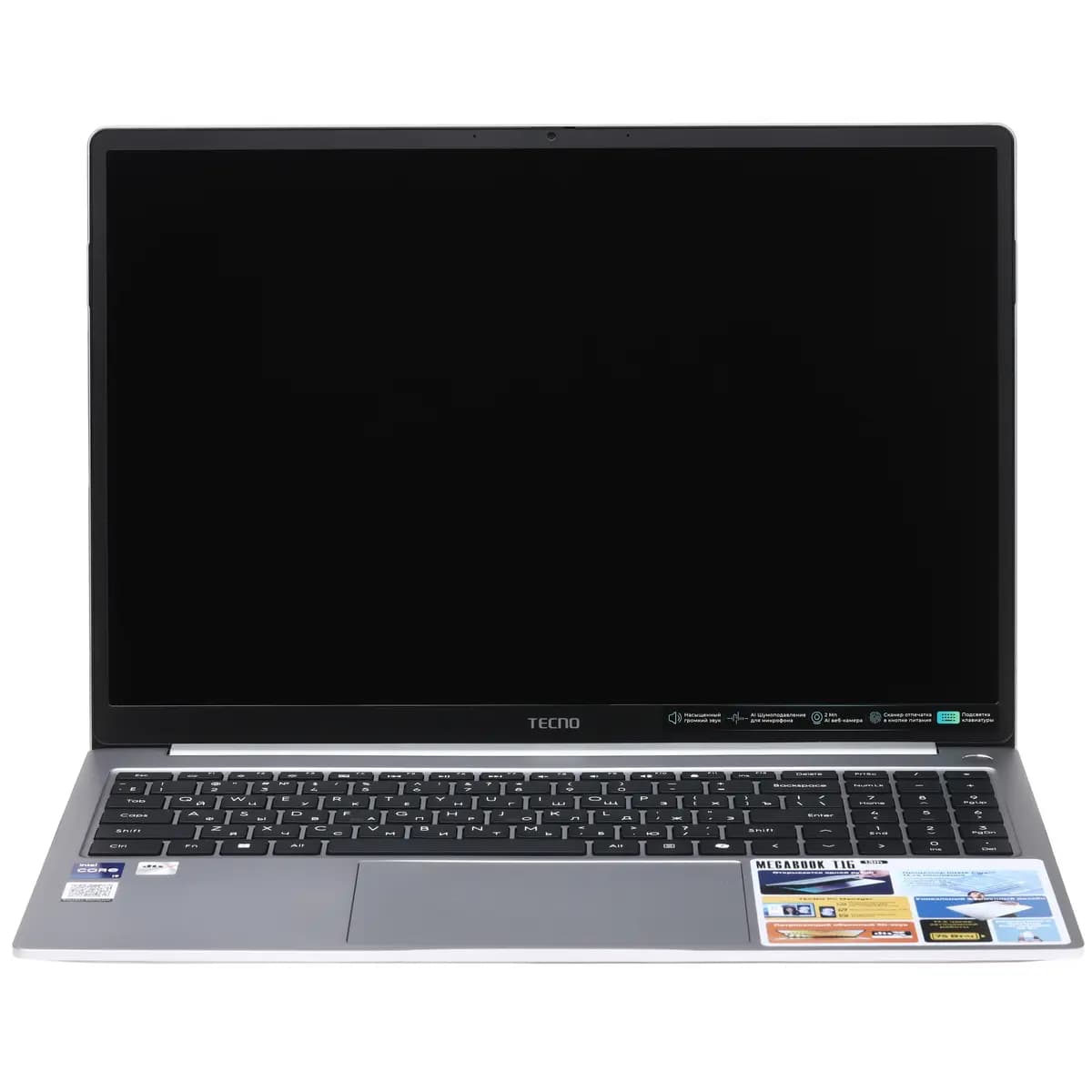 16" laptop Tecno Megabook T16RA gray [English/Russian layout, 1920x1200, IPS, Intel Core i9-13900HK, cores: 6 x 2.6 GHz + 8 x 1.9 GHz, RAM 16 GB, SSD 1000 GB, Intel Iris Xe Graphic