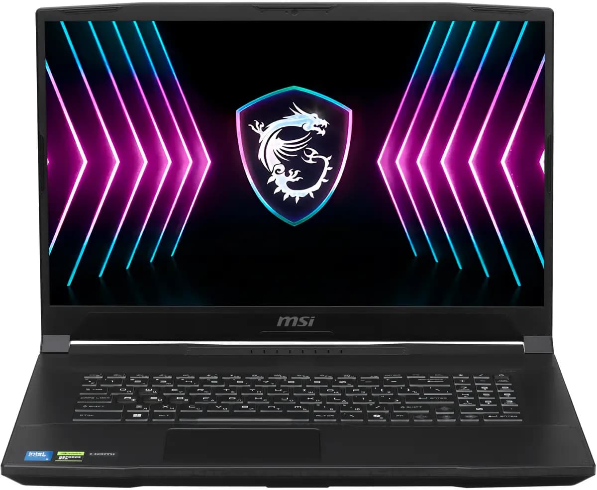17.3" laptop MSI Katana 17 B2RVEK-1615XRU black [English/Russian layout, 1920x1080, IPS, Intel Core 5 210H, cores: 4 x 2.2 GHz + 4 x 1.6 GHz, RAM 16 GB, SSD 512 GB, GeForce RTX 405