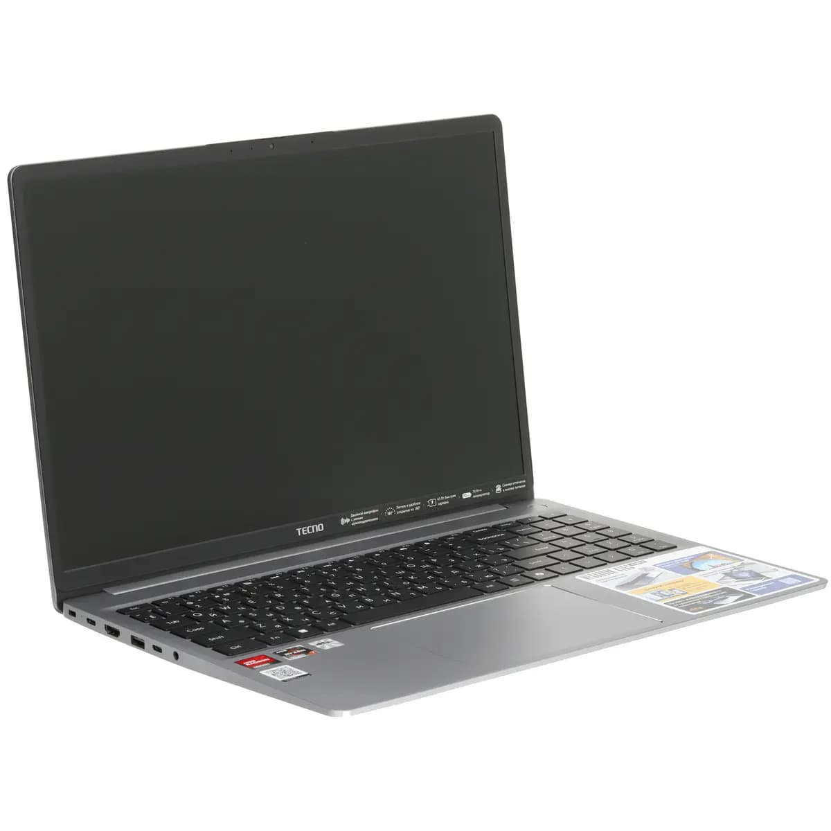 16" laptop Tecno Megabook K16SDA gray [English/Russian layout, 1920x1200, IPS, AMD Ryzen 7 5825U, cores: 8 x 2 GHz, RAM 16 GB, SSD 1000 GB, AMD Radeon Graphics, Windows 11 Home]