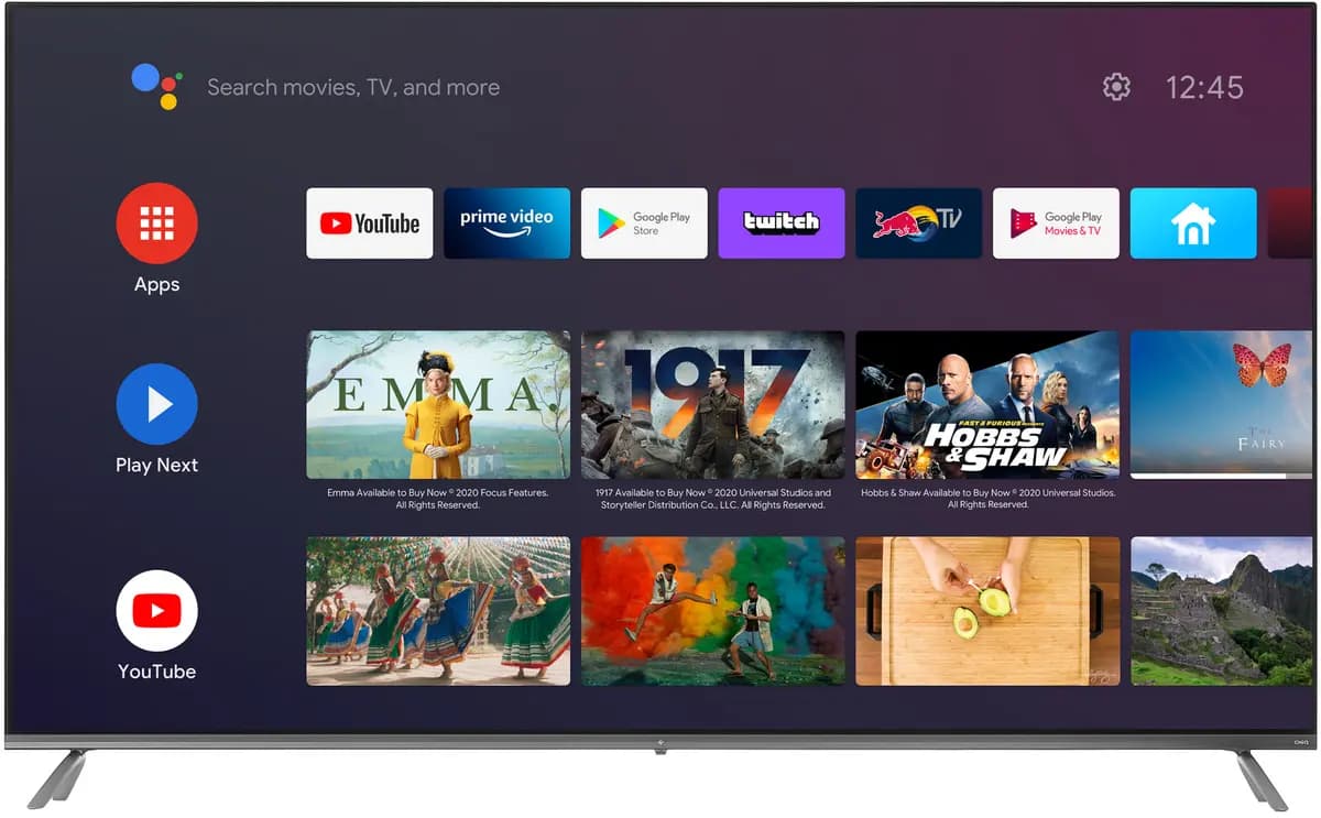 65" (165 cm) TV DEXP A651 gray [Direct LED, 4K UltraHD, Wi-Fi, 60 Hz, Android TV, HDMI x 4, USB x 2 pcs]