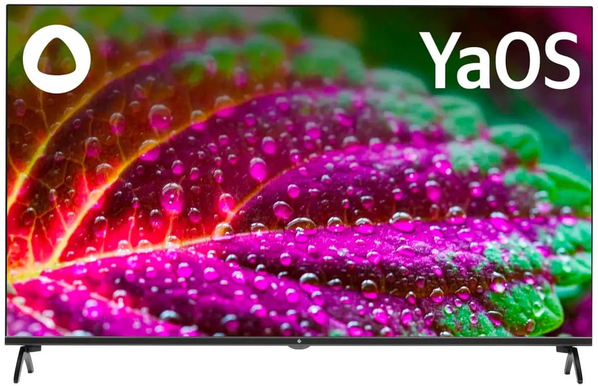 43" (108 cm) TV DEXP 43UCY3 black [Direct LED, 4K UltraHD, Wi-Fi, 60 Hz, YaOS, HDMI x 3, USB x 2 pcs]