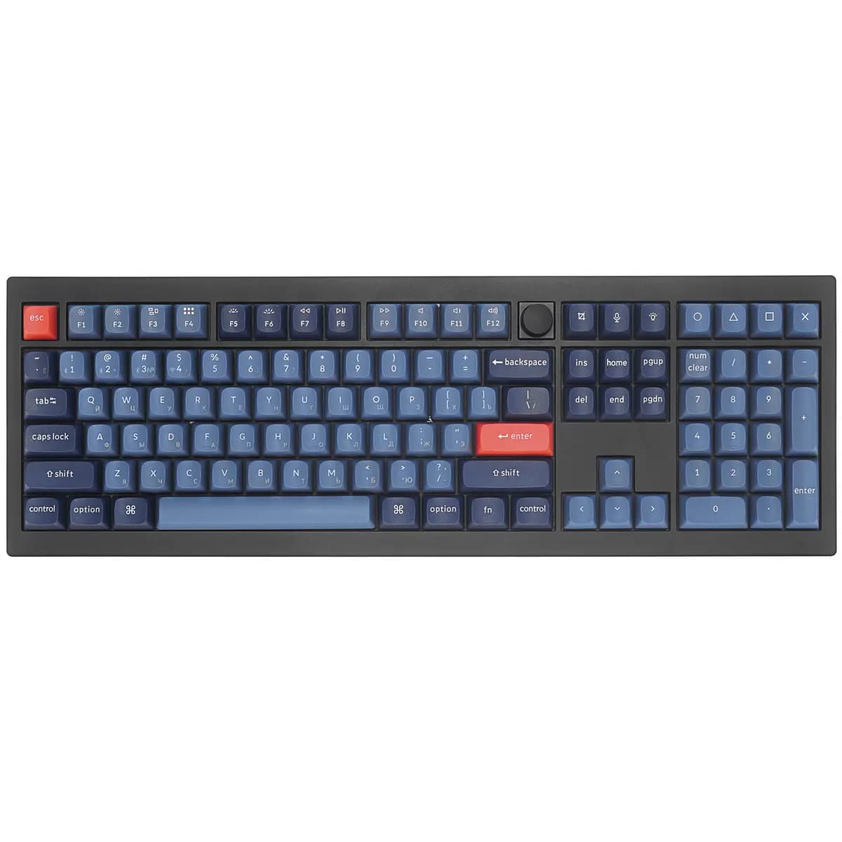 Keyboard wired + wireless Keychron V6 Max color black [mechanical, Gateron Jupiter Brown, keys - 108, Bluetooth, USB Type-A]
