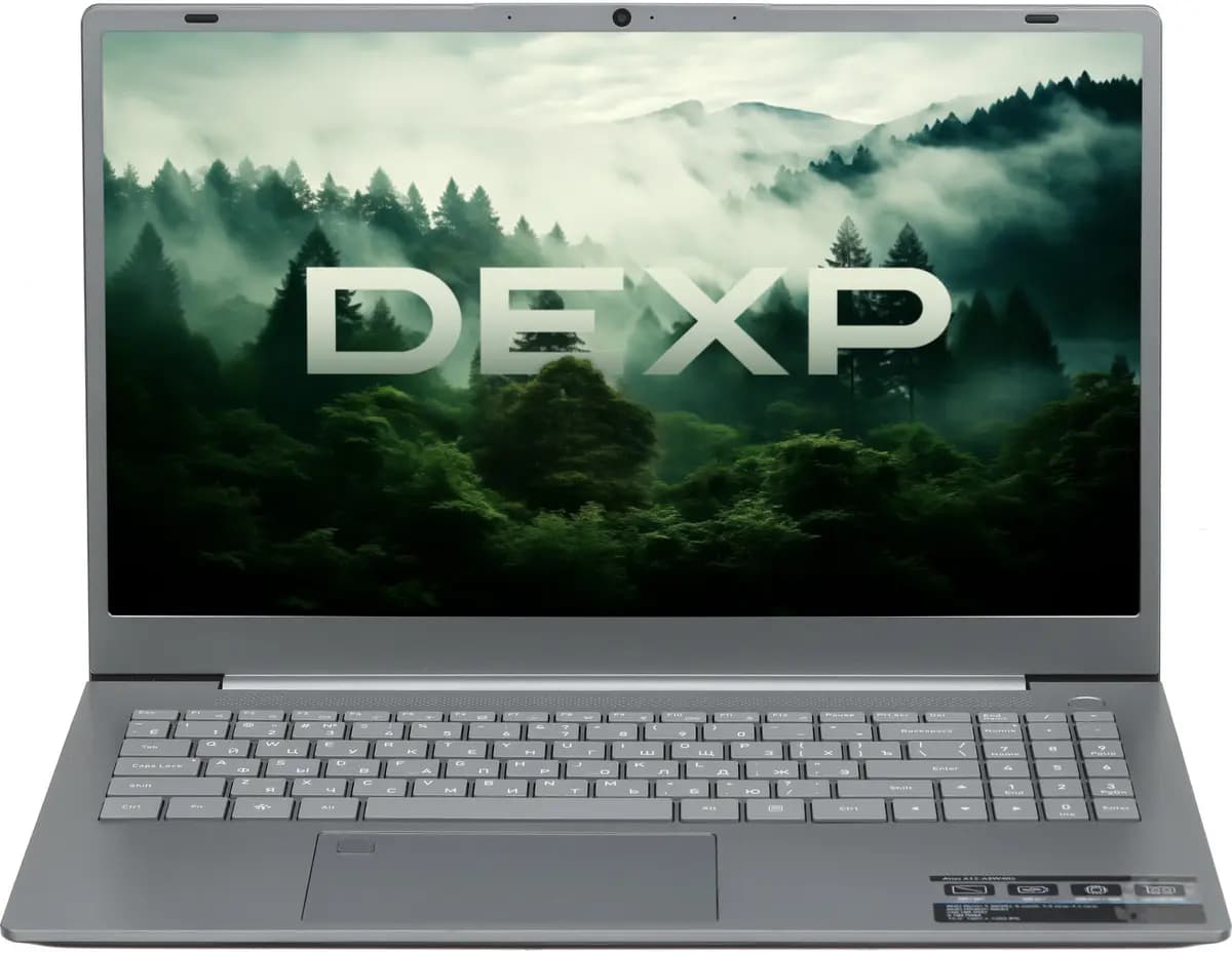 15.6" laptop DEXP Atlas gray [English/Russian layout, 1920x1080, IPS, AMD Ryzen 5 6600U, cores: 6 x 2.9 GHz, RAM 8 GB, SSD 256 GB, AMD Radeon 660M, Windows 11 Home]