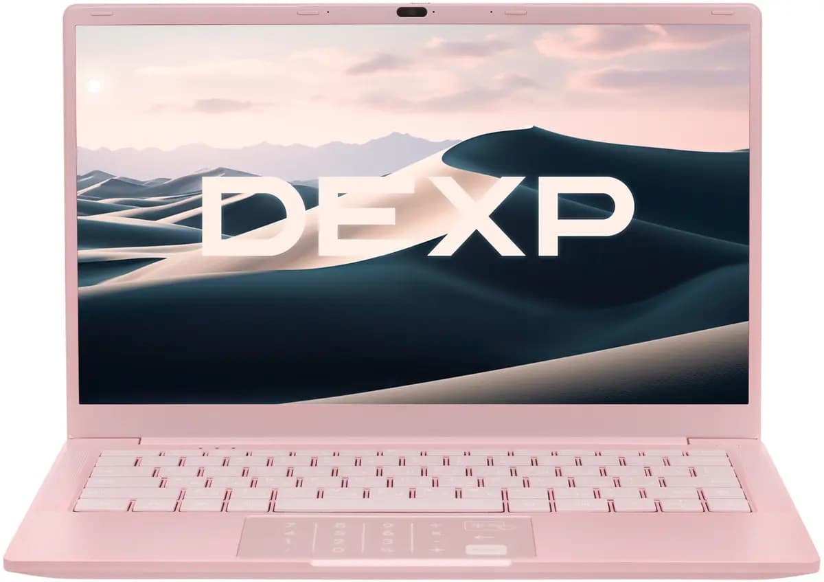 14.1" laptop DEXP Aquilon C14-INW602 pink [English/Russian layout, 1920x1080, IPS, Intel N100, 4 x 0.1 GHz, RAM 8 GB, SSD 256 GB, Intel UHD Graphics, Windows 11 Pro]