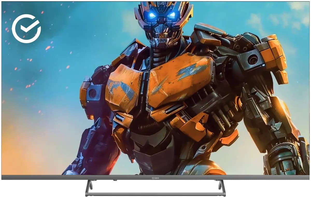 55" (139 cm) TV Sber SDX-55UQ6000MGA gray [Direct LED, QLED, 4K UltraHD, Wi-Fi, 60 Hz, fireworks TV, HDMI x 3, USB x 2 pcs]