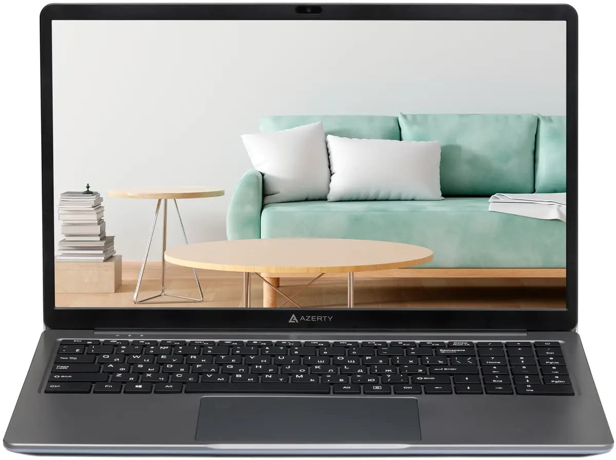 15.6" laptop Azerty RB-1559 gray [English/Russian layout, 1920x1080, IPS, Intel Celeron N5095, RAM 16 GB, SSD 128 GB, HDD 1000 GB, Windows 11 Pro]