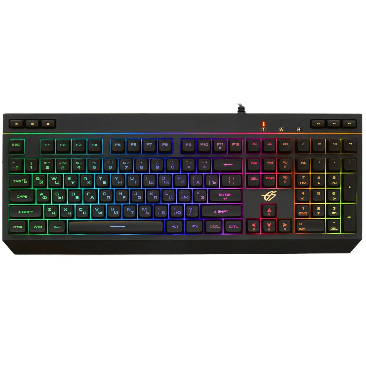 Keyboard wired DEXP Friendly Fire color black [membrane, keys - 114, USB Type-A]