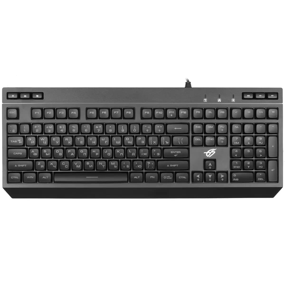 Keyboard wired DEXP Friendly Fire color black [membrane, keys - 114, USB Type-A]