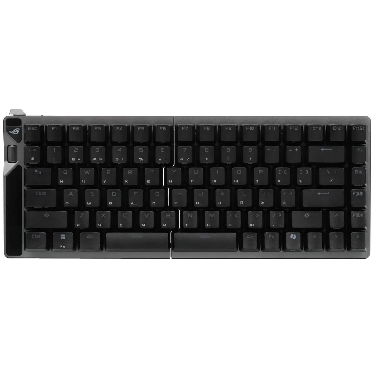 Keyboard wired + wireless ASUS M703 ROG Falcata color black [magnetic, ASUS ROG HFX V2, keys - 85, Bluetooth, USB Type-A, 2.4 GHz radio]