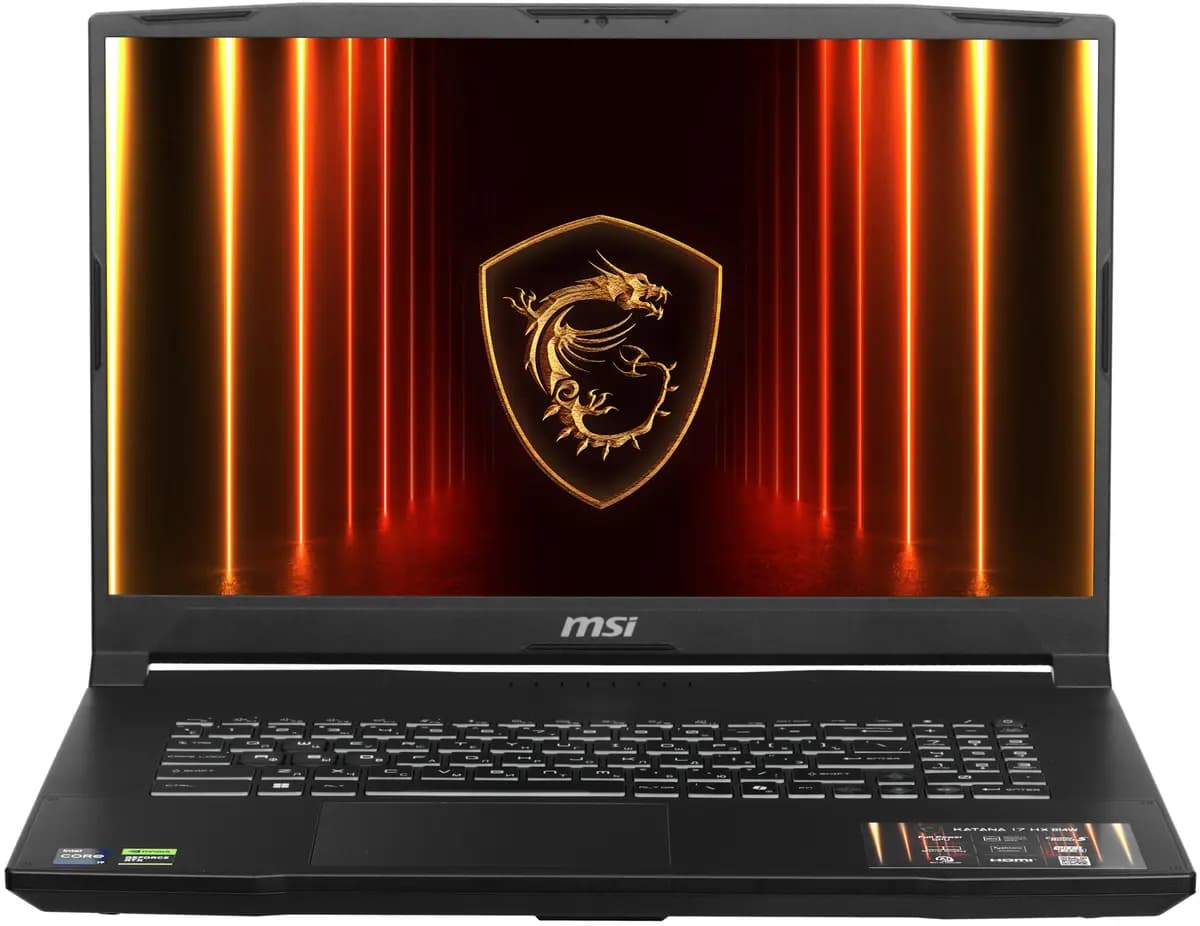 17.3" laptop MSI Katana 17 HX B14WGK-052XRU black [English/Russian layout, 2560x1440, IPS, Intel Core i9-14900HX, cores: 8 x 2.2 GHz + 16 x 1.6 GHz, RAM 32 GB, SSD 1000 GB, GeForce