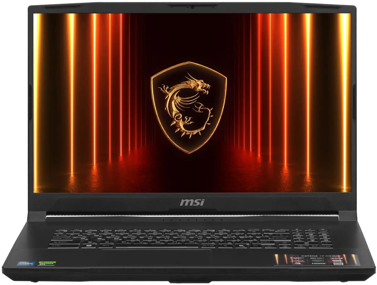 17.3" laptop MSI Katana 17 HX B14WFK-214XRU black [English/Russian layout, 1920x1080, IPS, Intel Core i7-14650HX, cores: 8 x 2.2 GHz + 8 x 1.6 GHz, RAM 16 GB, SSD 1000 GB, GeForce 