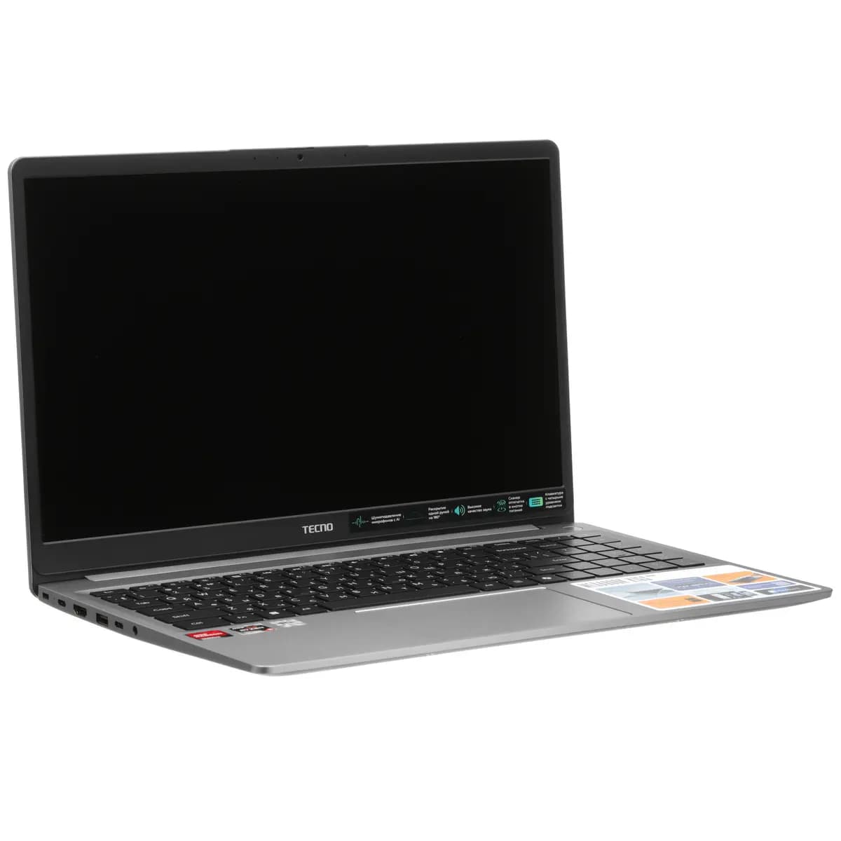 15.6" laptop Tecno Megabook K15SDA gray [English/Russian layout, 1920x1080, IPS, AMD Ryzen 5 7430U, cores: 6 x 2.3 GHz, RAM 16 GB, SSD 1000 GB, AMD Radeon Graphics, Windows 11 Home