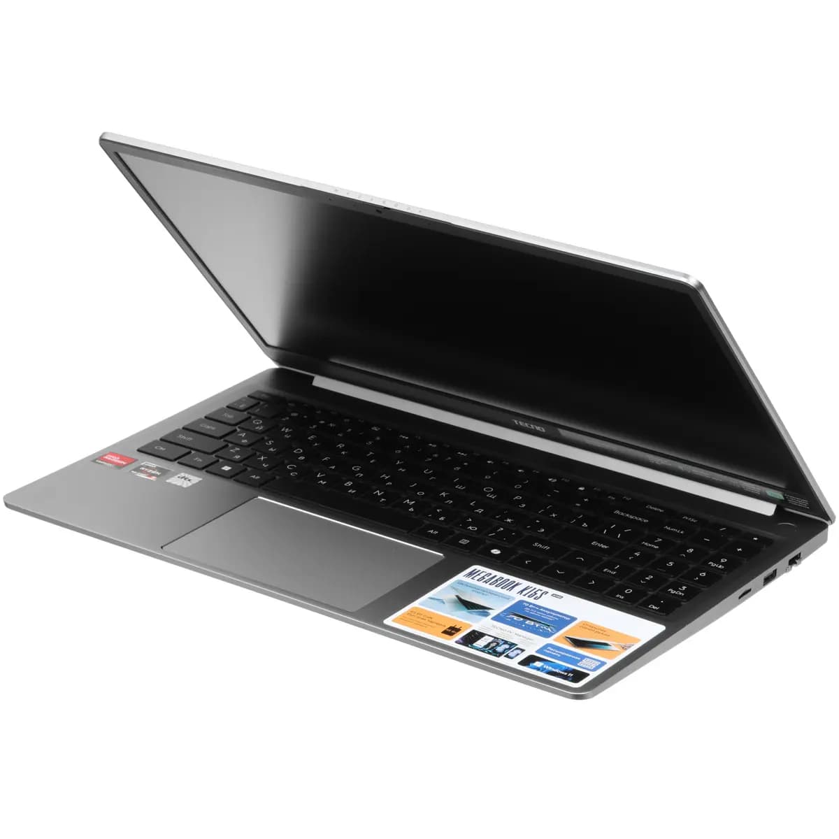 15.6" laptop Tecno Megabook K15SDA gray [English/Russian layout, 1920x1080, IPS, AMD Ryzen 5 7430U, cores: 6 x 2.3 GHz, RAM 16 GB, SSD 1000 GB, AMD Radeon Graphics, Windows 11 Home