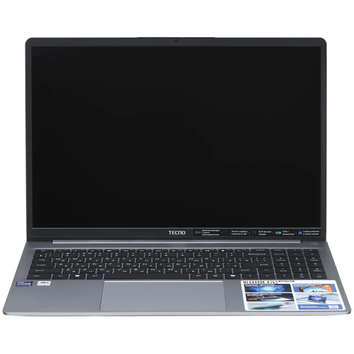 16" laptop Tecno Megabook K16SAA gray [English/Russian layout, 1920x1200, IPS, Intel Core i9-13900HK, cores: 6 x 2.6 GHz + 8 x 1.9 GHz, RAM 16 GB, SSD 1000 GB, Intel UHD Graphics, 