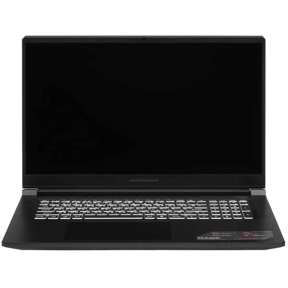 17.3" laptop ARDOR Gaming RAGE R17-R7ND503 black [English/Russian layout, 1920x1080, IPS, AMD Ryzen 7 H 255, cores: 8 x 3.8 GHz, RAM 16 GB, SSD 1000 GB, GeForce RTX 5050 for laptop