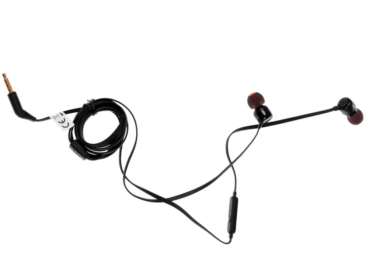 Wired headphones JBL T110 black 2016 [in-ear, wired, cable - 1.2 m, 20 Hz - 20000 Hz, 16Ω]