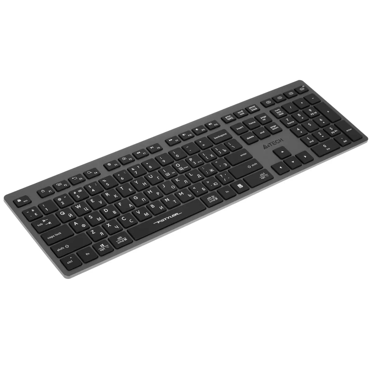 Keyboard wireless A4Tech Fstyler FBX50C color gray [scissor-switch, keys - 109, Bluetooth, 2.4 GHz radio]