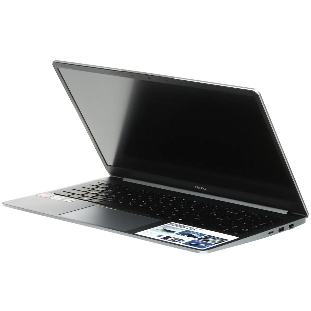 15.6" laptop Tecno Megabook K15SDA gray [English/Russian layout, 1920x1080, IPS, AMD Ryzen 5 7430U, cores: 6 x 2.3 GHz, RAM 16 GB, SSD 512 GB, AMD Radeon Graphics, Windows 11 Home]