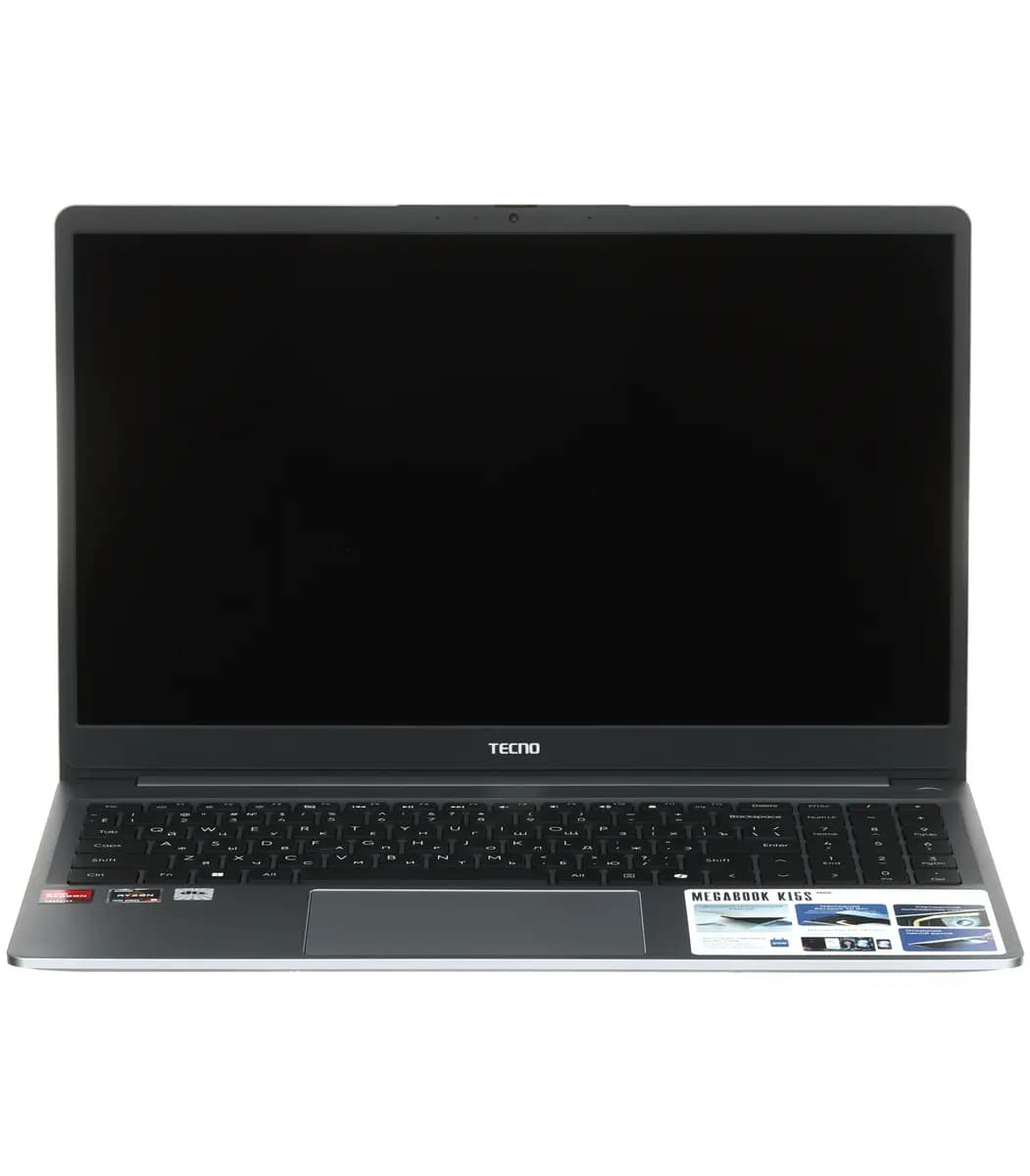 15.6" laptop Tecno Megabook K15SDA gray [English/Russian layout, 1920x1080, IPS, AMD Ryzen 5 7430U, cores: 6 x 2.3 GHz, RAM 16 GB, SSD 512 GB, AMD Radeon Graphics, Windows 11 Home]