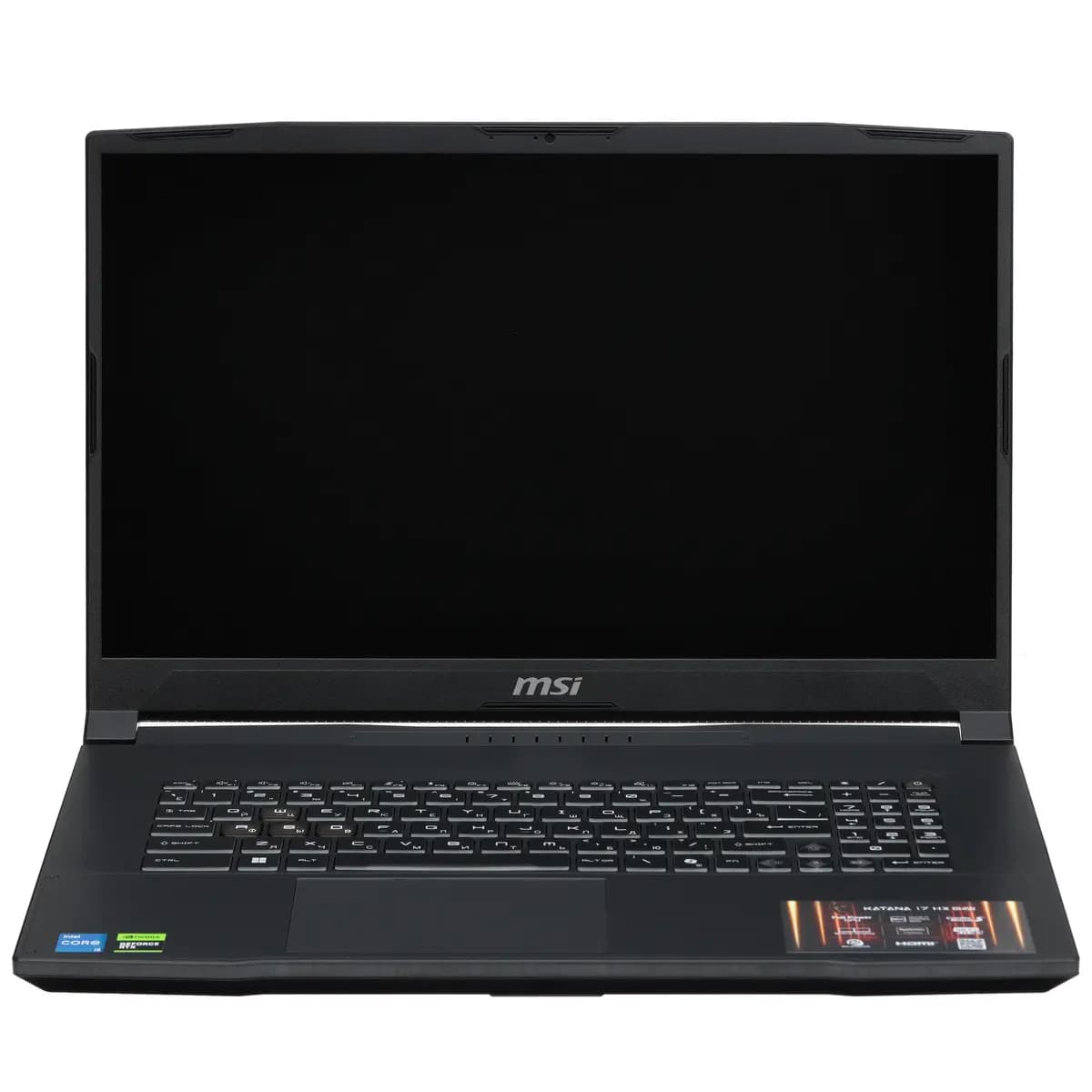 17.3" laptop MSI Katana 17 HX B14WFK-218XRU black [English/Russian layout, 1920x1080, IPS, Intel Core i5-14450HX, cores: 6 x 2.4 GHz + 4 x 1.8 GHz, RAM 16 GB, SSD 1000 GB, GeForce 