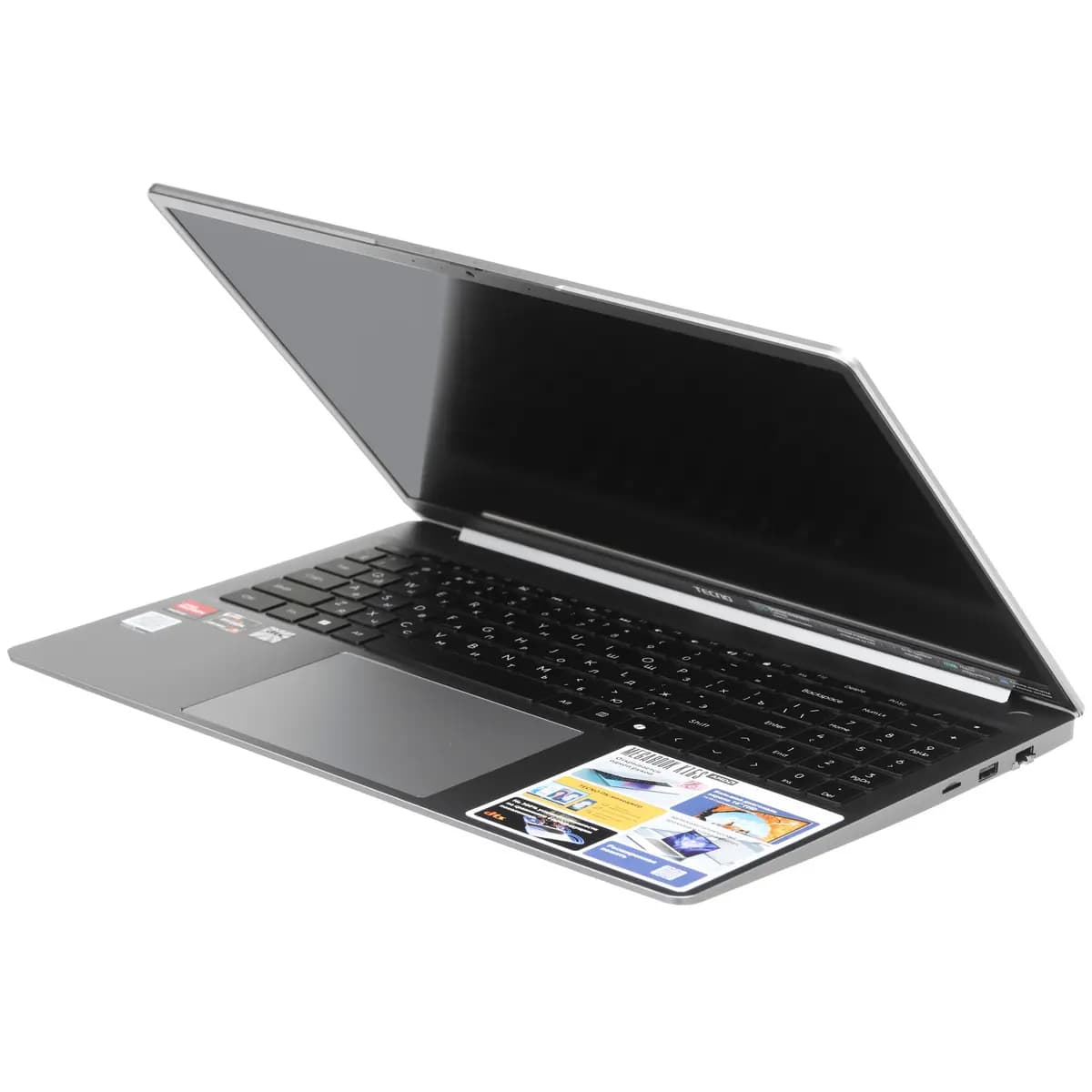 16" laptop Tecno Megabook K16SDA gray [English/Russian layout, 1920x1200, IPS, AMD Ryzen 7 5825U, cores: 8 x 2 GHz, RAM 16 GB, SSD 1000 GB, AMD Radeon Graphics, Windows 11 Home]
