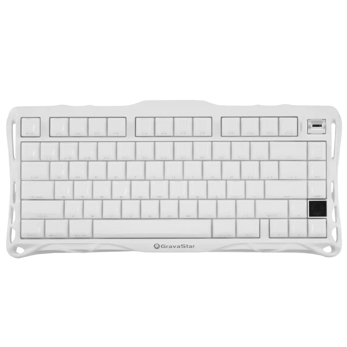 Keyboard wired + wireless GravaStar Mercury K1 color white [mechanical, GravaStar Custom Switches, keys - 79, Bluetooth, USB Type-A, 2.4 GHz radio]