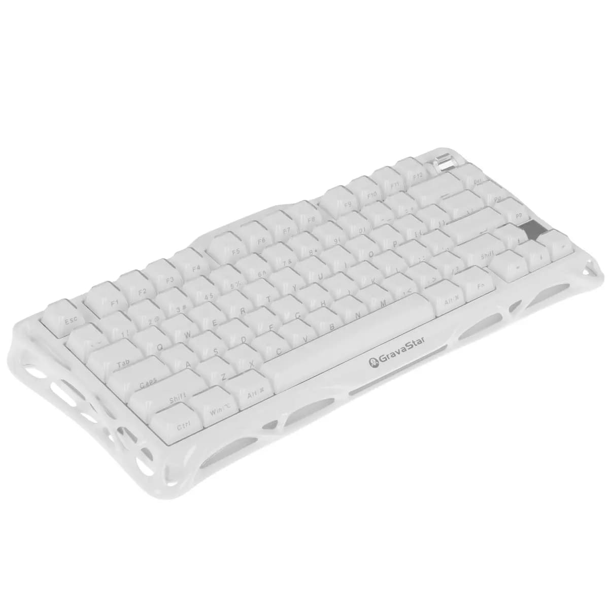 Keyboard wired + wireless GravaStar Mercury K1 color white [mechanical, GravaStar Custom Switches, keys - 79, Bluetooth, USB Type-A, 2.4 GHz radio]