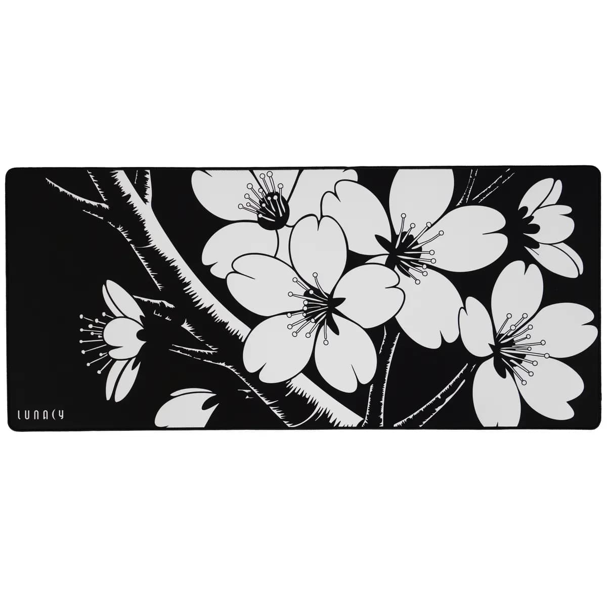 Mouse pad Lunacy Slip Deskmat Sakura Black (XL) black [polyester, 900 mm x 400 mm x 4 mm, pattern - Asia]