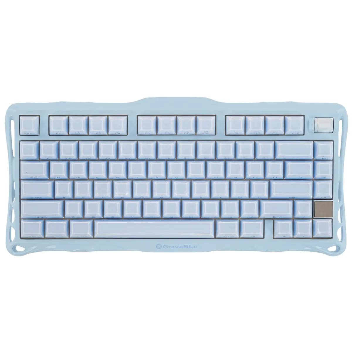 Keyboard wired + wireless GravaStar Mercury K1 color light blue [mechanical, GravaStar x Kailh Cherry Pink, keys - 79, Bluetooth, USB Type-A, 2.4 GHz radio]