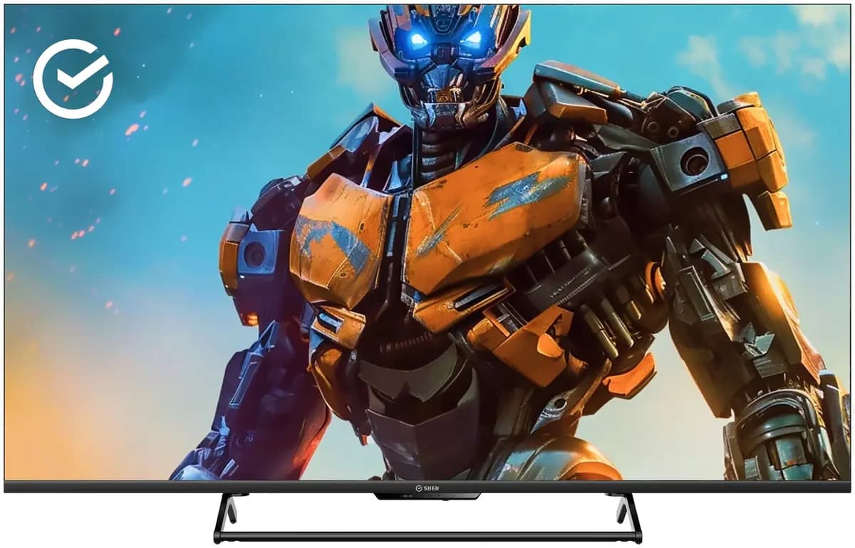 50" (126 cm) TV Sber SDX-50UQ6000MBA black [Direct LED, QLED, 4K UltraHD, Wi-Fi, 60 Hz, fireworks TV, HDMI x 3, USB x 2 pcs]