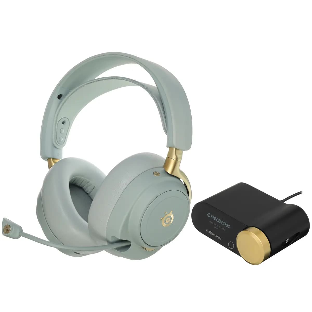 Wireless headphones SteelSeries Arctis Nova Elite green 2025 [over-ear, 2.4 GHz radio, Bluetooth 5.3, active noise cancelling, up to 60 h, support Nintendo Switch, PS4, PS5, Xbox S