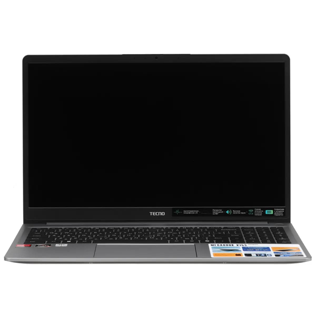 15.6" laptop Tecno Megabook K15SFA gray [English/Russian layout, 1920x1080, IPS, AMD Ryzen 5 7535HS, cores: 6 x 3.3 GHz, RAM 8 GB, SSD 512 GB, AMD Radeon 660M, Windows 11 Home]