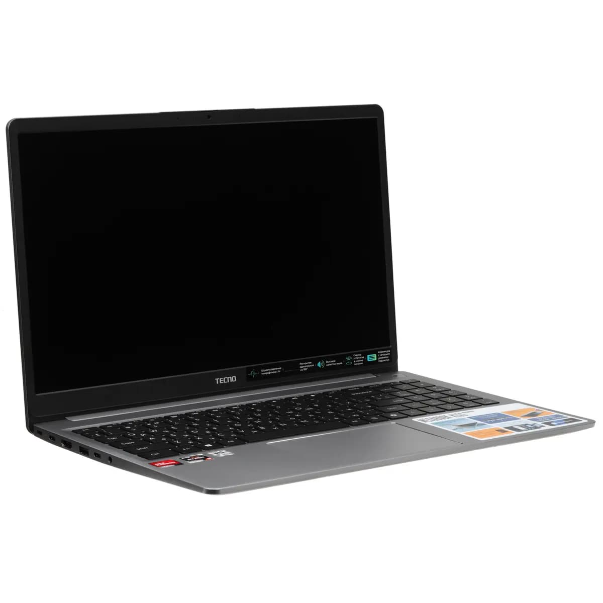 15.6" laptop Tecno Megabook K15SFA gray [English/Russian layout, 1920x1080, IPS, AMD Ryzen 5 7535HS, cores: 6 x 3.3 GHz, RAM 8 GB, SSD 512 GB, AMD Radeon 660M, Windows 11 Home]