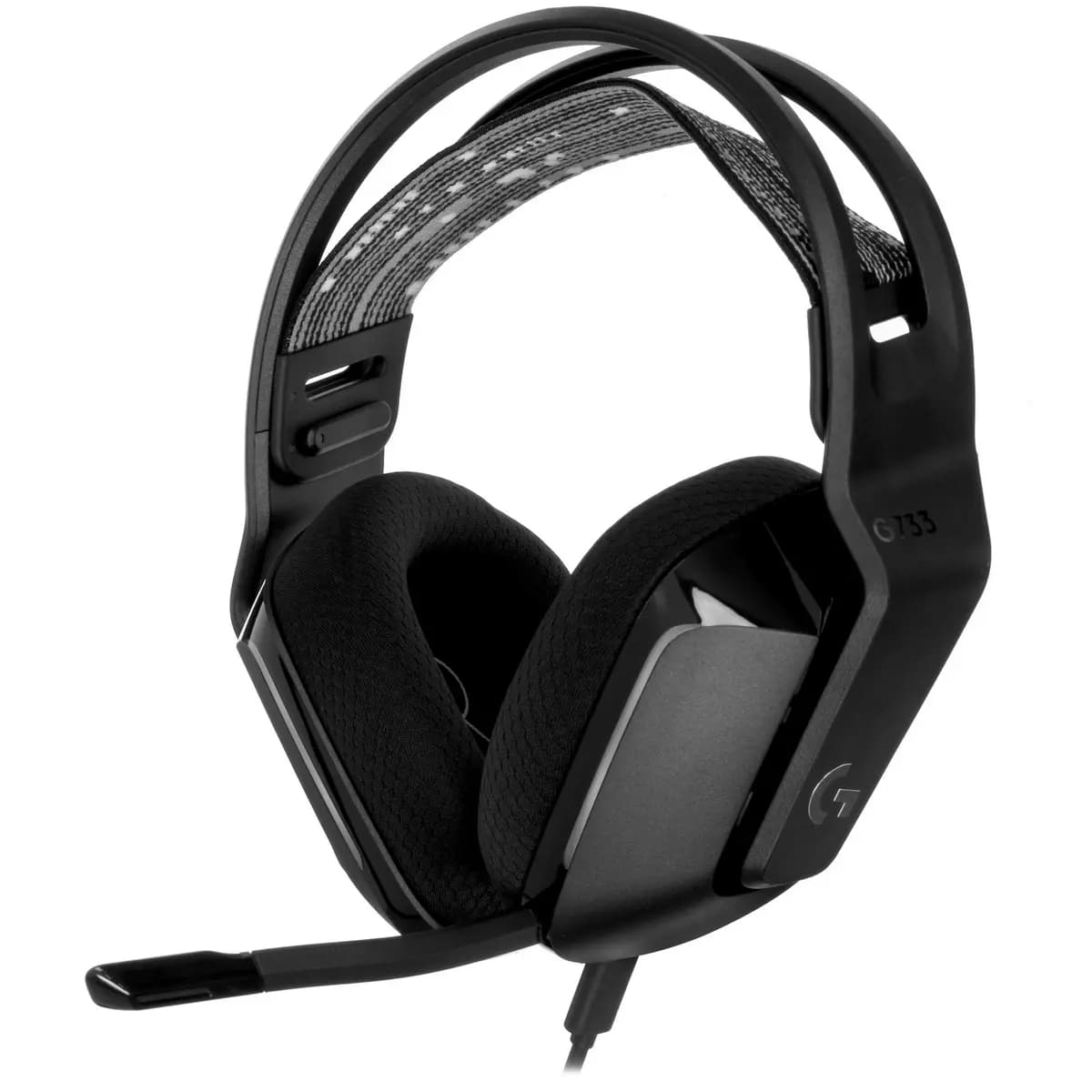 Wireless headphones Logitech G733 black 2021 [over-ear, 2.4 GHz radio, up to 29 h, support PS4, PS5, 20 Hz - 20000 Hz, 39Ω, backlight - multicolor]