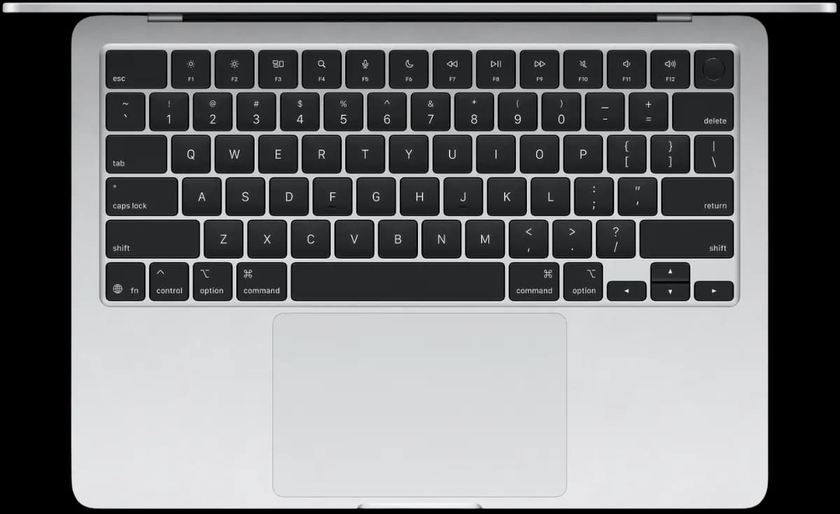 13.6" laptop Apple MacBook Air M5 silver [English/Russian layout, 2560x1664, IPS, Apple M5 10-core, cores: 4 + 6, RAM 24 GB, SSD 1000 GB, Apple M5 10-core, macOS]