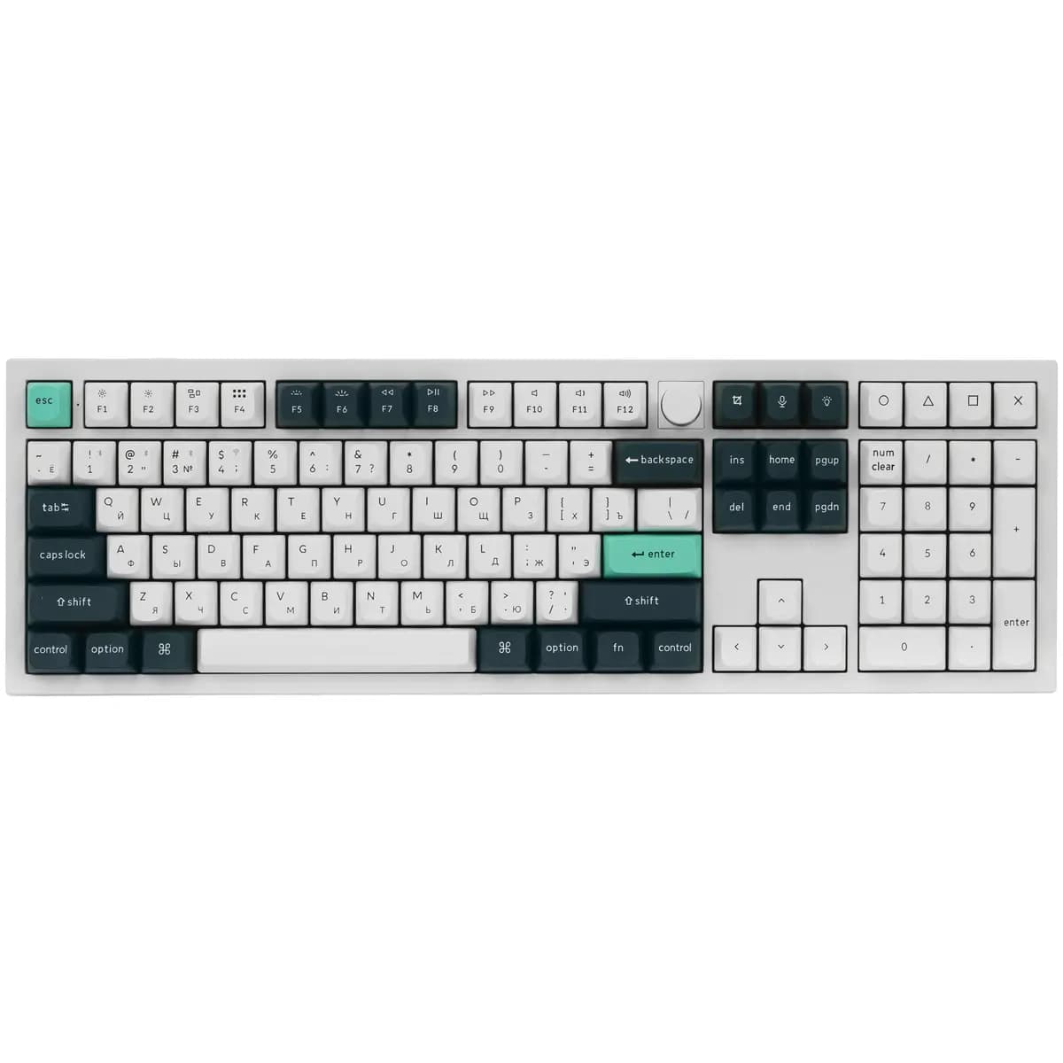 Keyboard wired + wireless Keychron Q6 HE color white [magnetic, keys - 108, Bluetooth, USB Type-A, USB Type-C, 2.4 GHz radio]