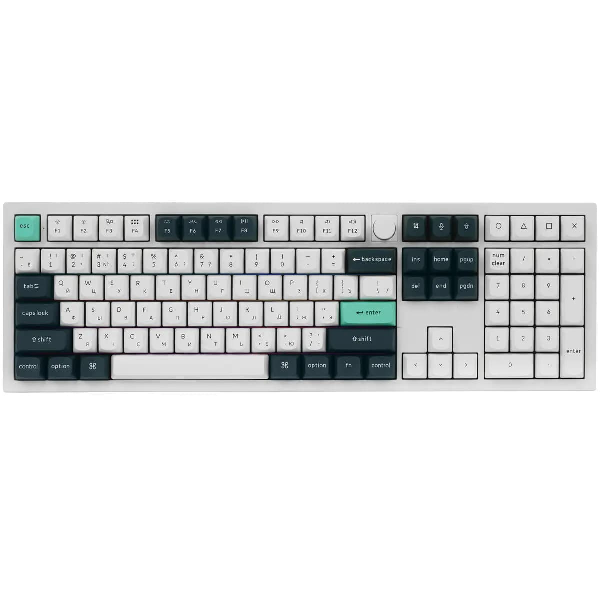 Keyboard wired + wireless Keychron Q6 HE color white [magnetic, keys - 108, Bluetooth, USB Type-A, USB Type-C, 2.4 GHz radio]