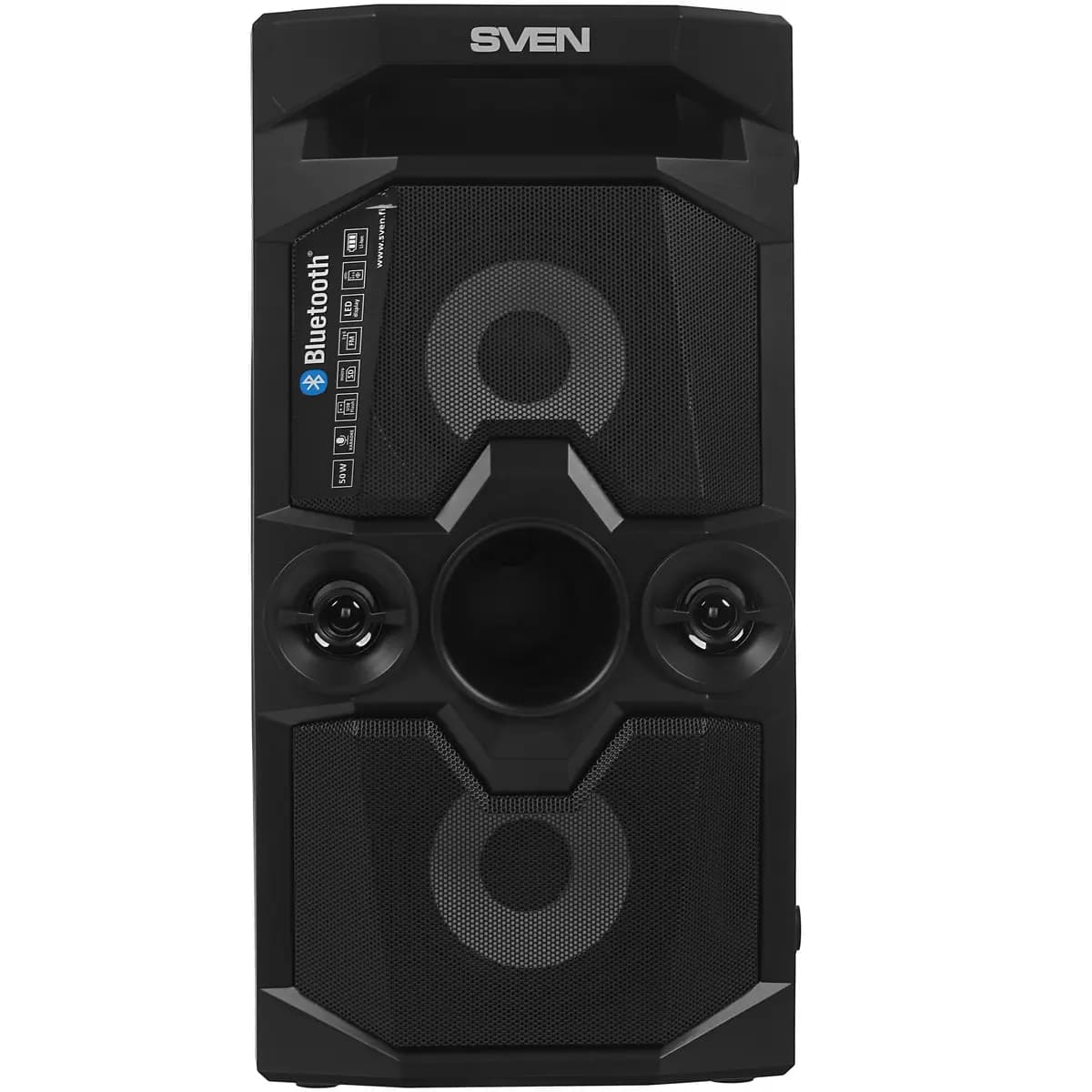 Portable audio system SVEN PS-655, black [Bluetooth, AUX, 8800 mAh]