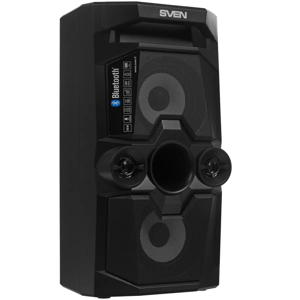 Portable audio system SVEN PS-655, black [Bluetooth, AUX, 8800 mAh]