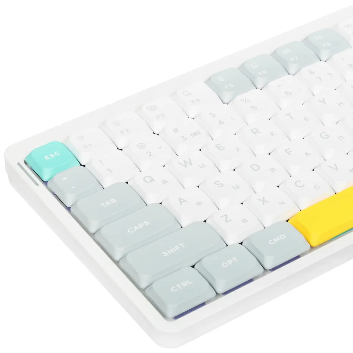 Keyboard wired + wireless Nuphy AIR75v2 color white [mechanical, Gateron Low-profile 2.0 Brown, keys - 84, Bluetooth, USB Type-A, 2.4 GHz radio]