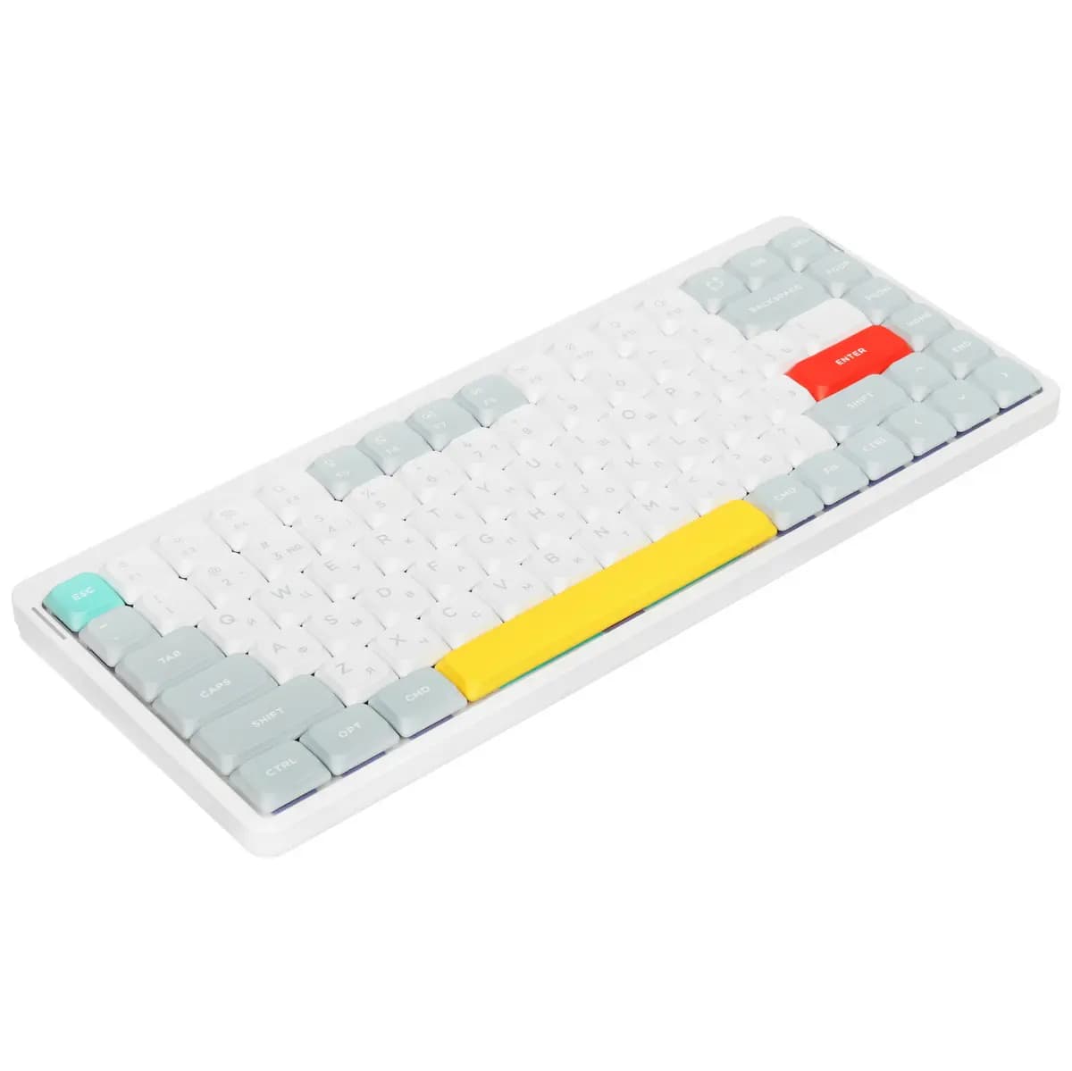 Keyboard wired + wireless Nuphy AIR75v2 color white [mechanical, Gateron Low-profile 2.0 Brown, keys - 84, Bluetooth, USB Type-A, 2.4 GHz radio]